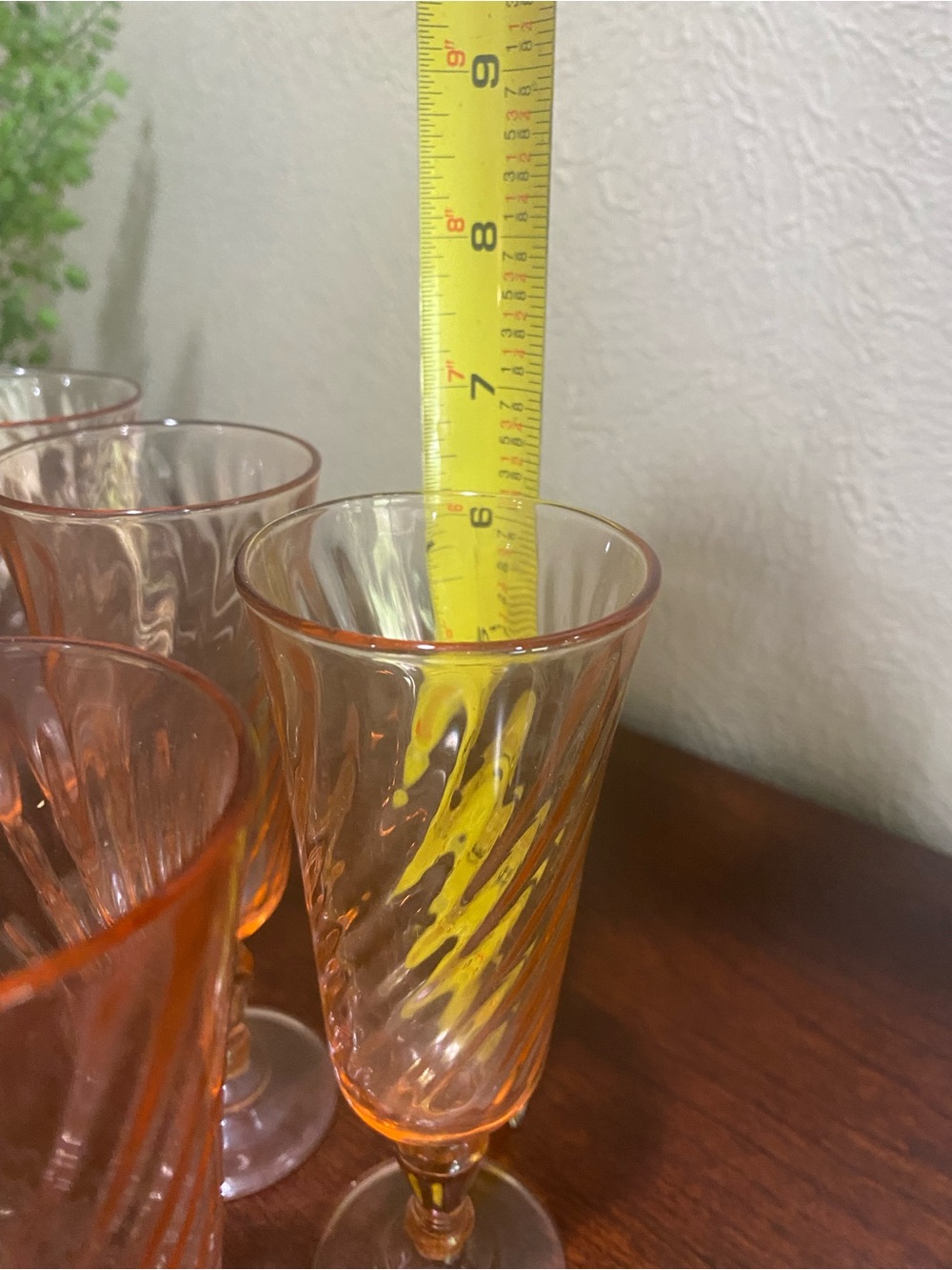 Vintage, Set of 7, Luminarc ROSALINE Champagne Flutes, Made in France - Picture 8 of 8